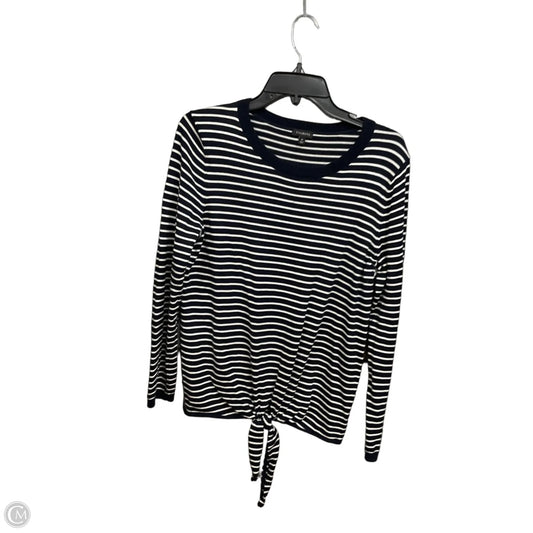 Top Long Sleeve By Talbots In Striped Pattern, Size: M