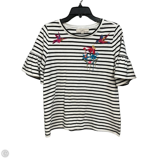 Top Short Sleeve By Loft In Striped Pattern, Size: S
