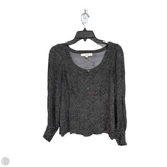 Top Long Sleeve By Loft In Black & White, Size: Mp