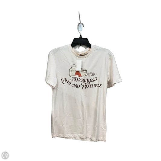 Top Short Sleeve By Disney In Tan, Size: S