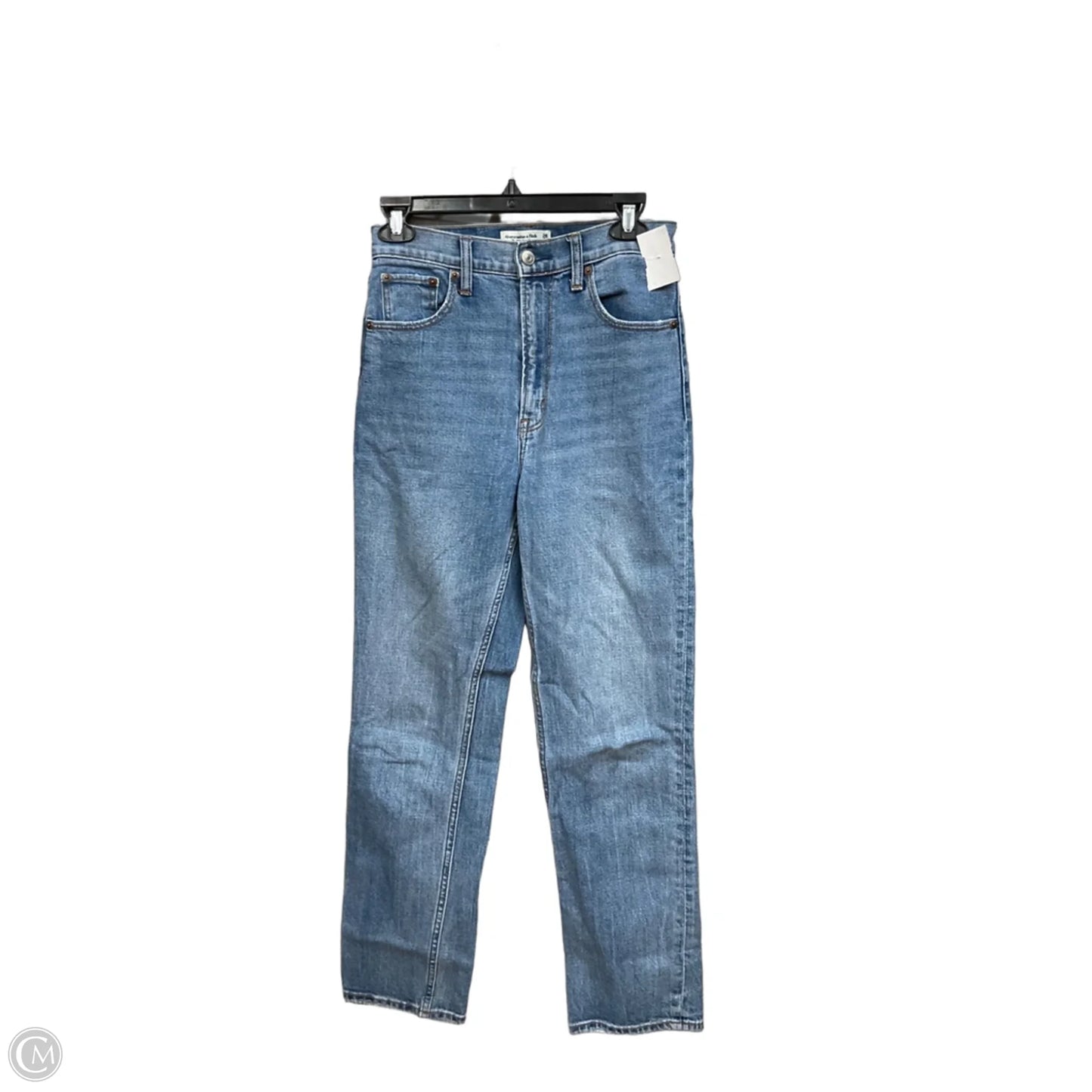 Jeans Straight By Abercrombie And Fitch In Blue Denim, Size: 2l