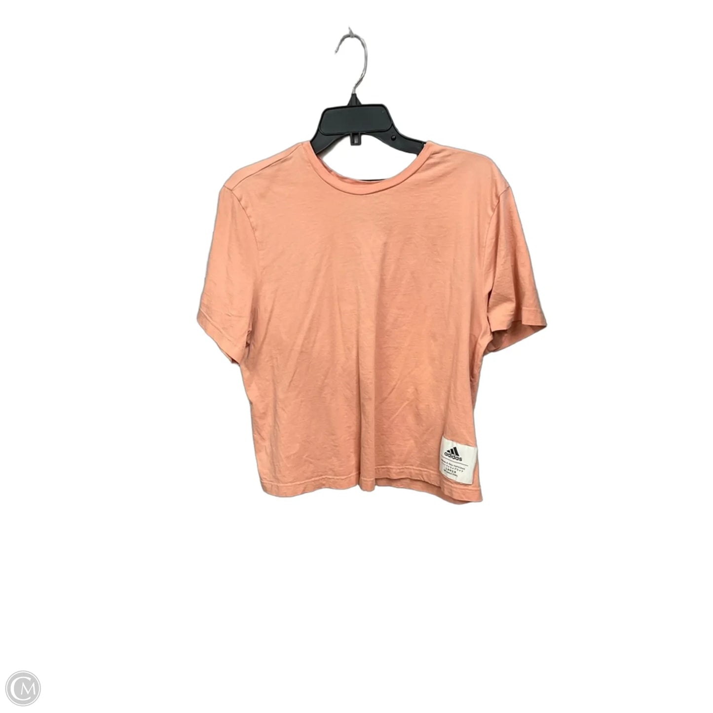 Athletic Top Short Sleeve By Adidas In Orange, Size: L