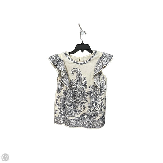 Top Sleeveless By Abercrombie And Fitch In Blue & Cream, Size: S