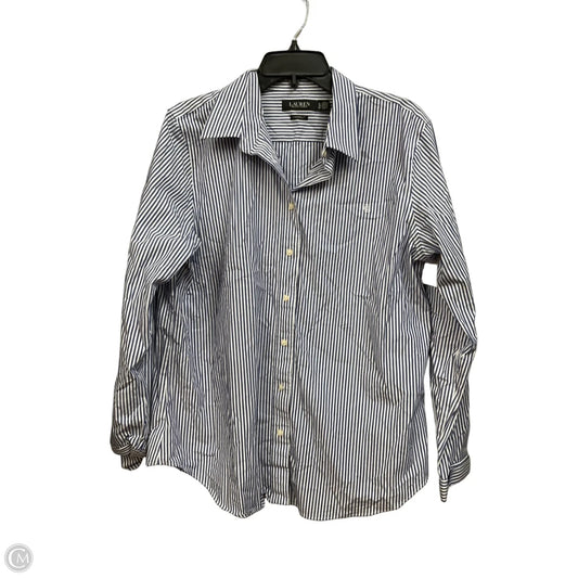 Blouse Long Sleeve By Lauren By Ralph Lauren In Striped Pattern, Size: Xl