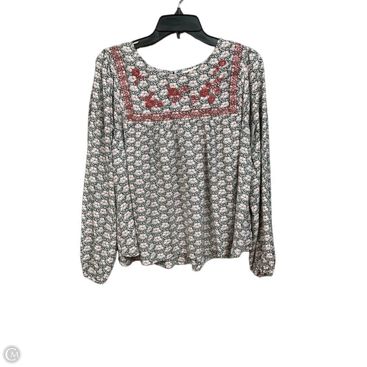 Blouse Long Sleeve By Kori America In Floral Print, Size: M