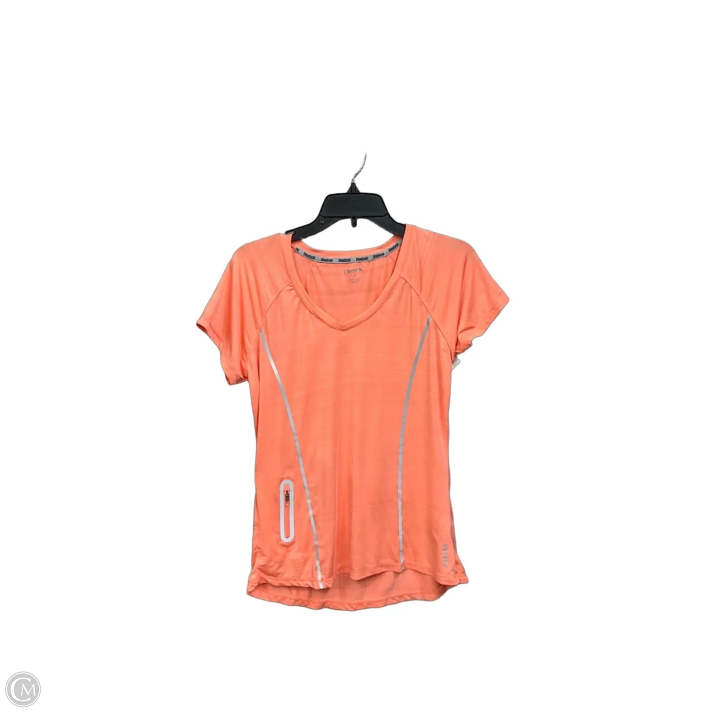 Athletic Top Short Sleeve By Reebok In Orange, Size: L