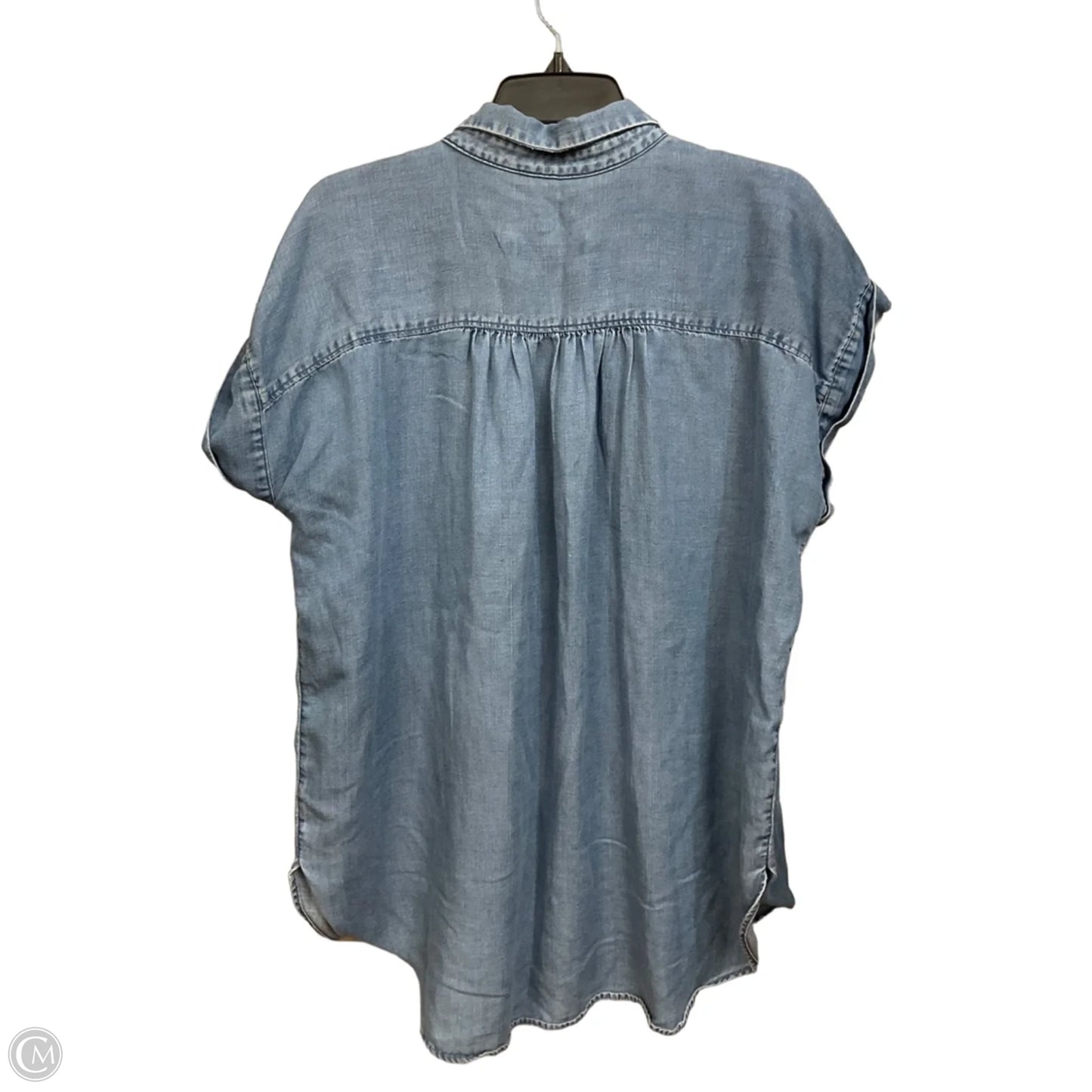 Top Short Sleeve By Loft In Blue Denim, Size: Xl