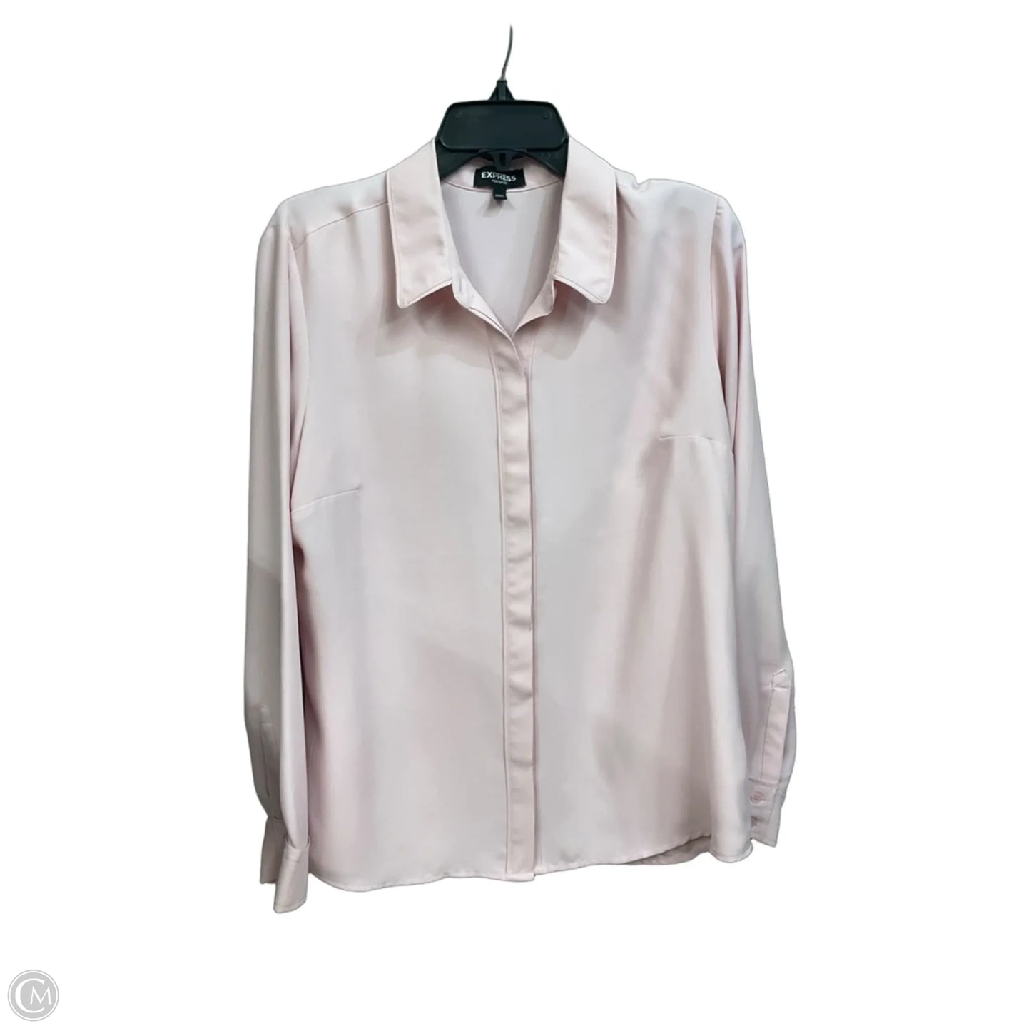 Blouse Long Sleeve By Express In Pink, Size: L