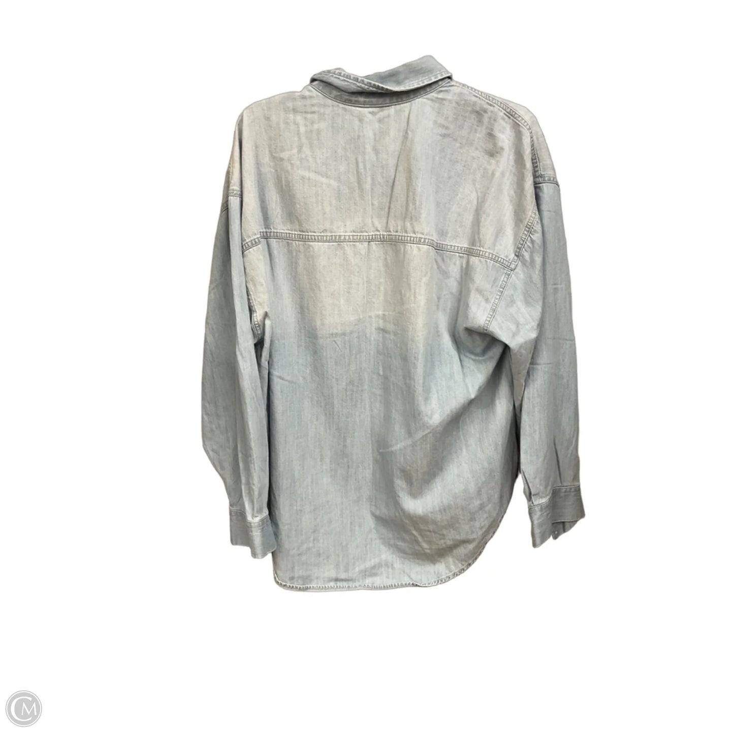 Blouse Long Sleeve By Express In Blue Denim, Size: L