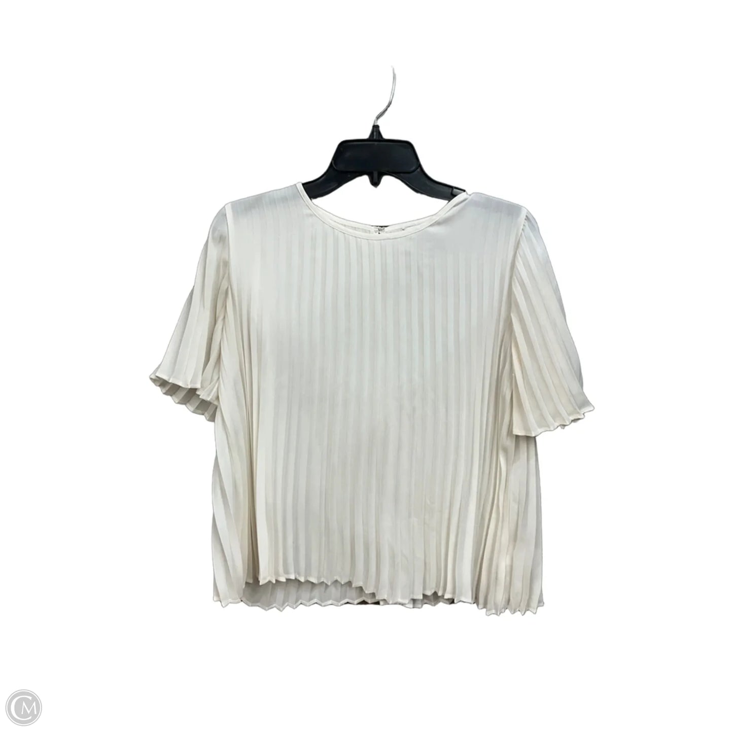 Top Short Sleeve By Express In Cream, Size: Xs