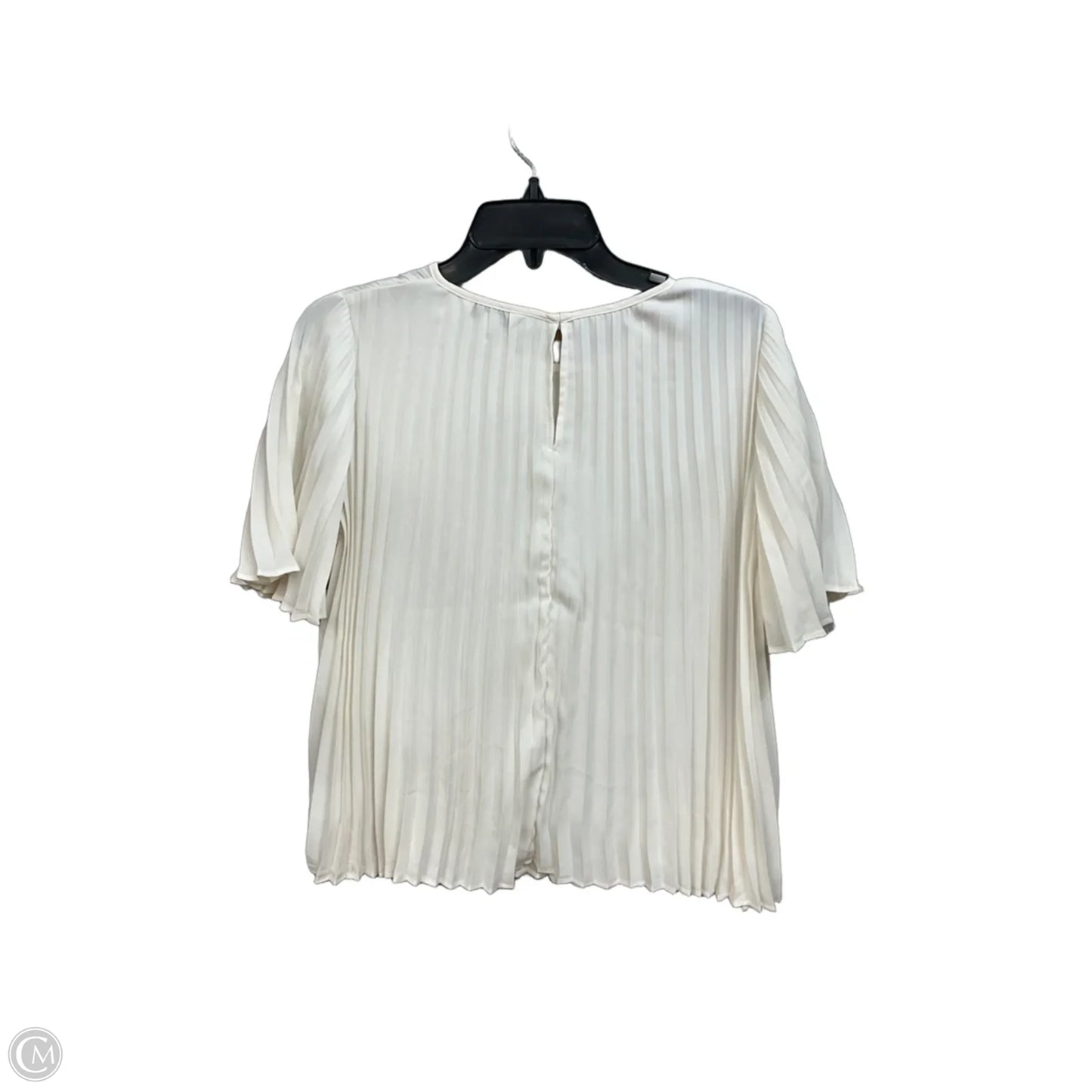 Top Short Sleeve By Express In Cream, Size: Xs