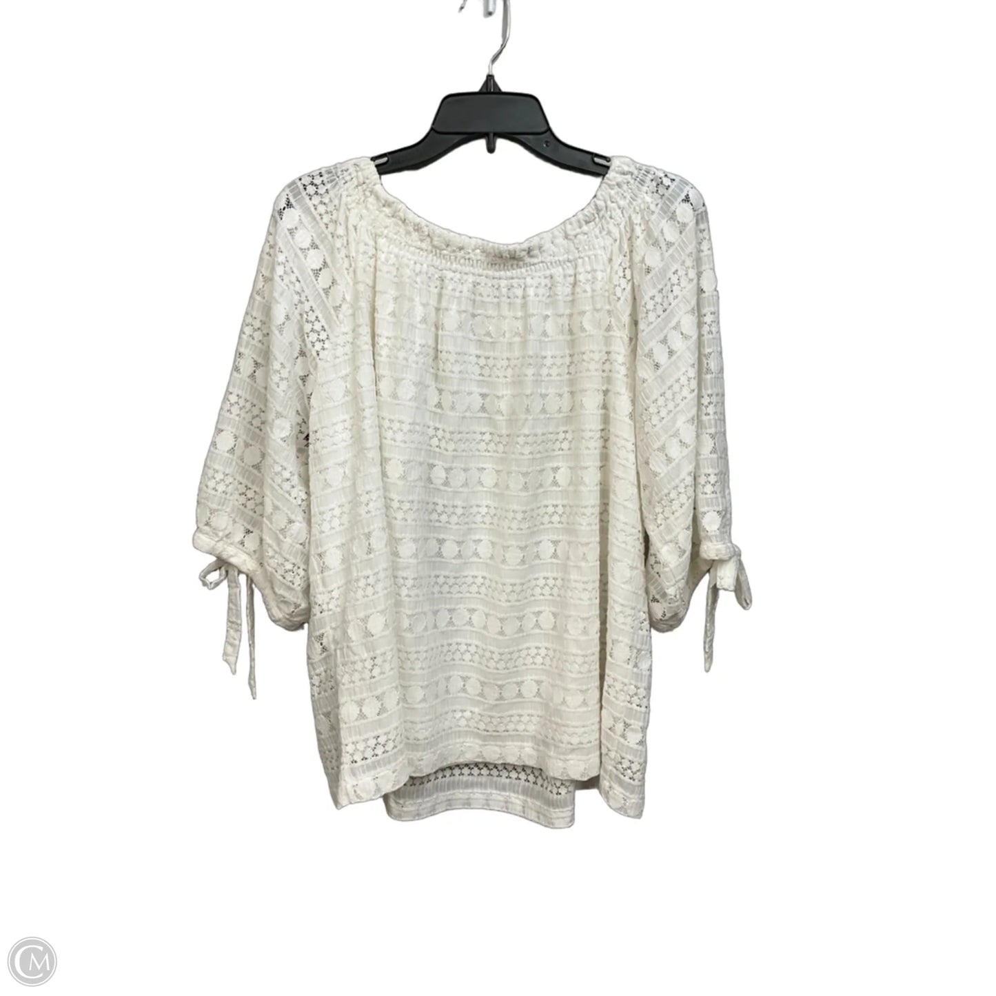 Top Short Sleeve By Chicos In White, Size: Xl