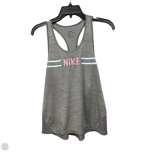 Athletic Tank Top By Nike Apparel In Grey & Pink, Size: S