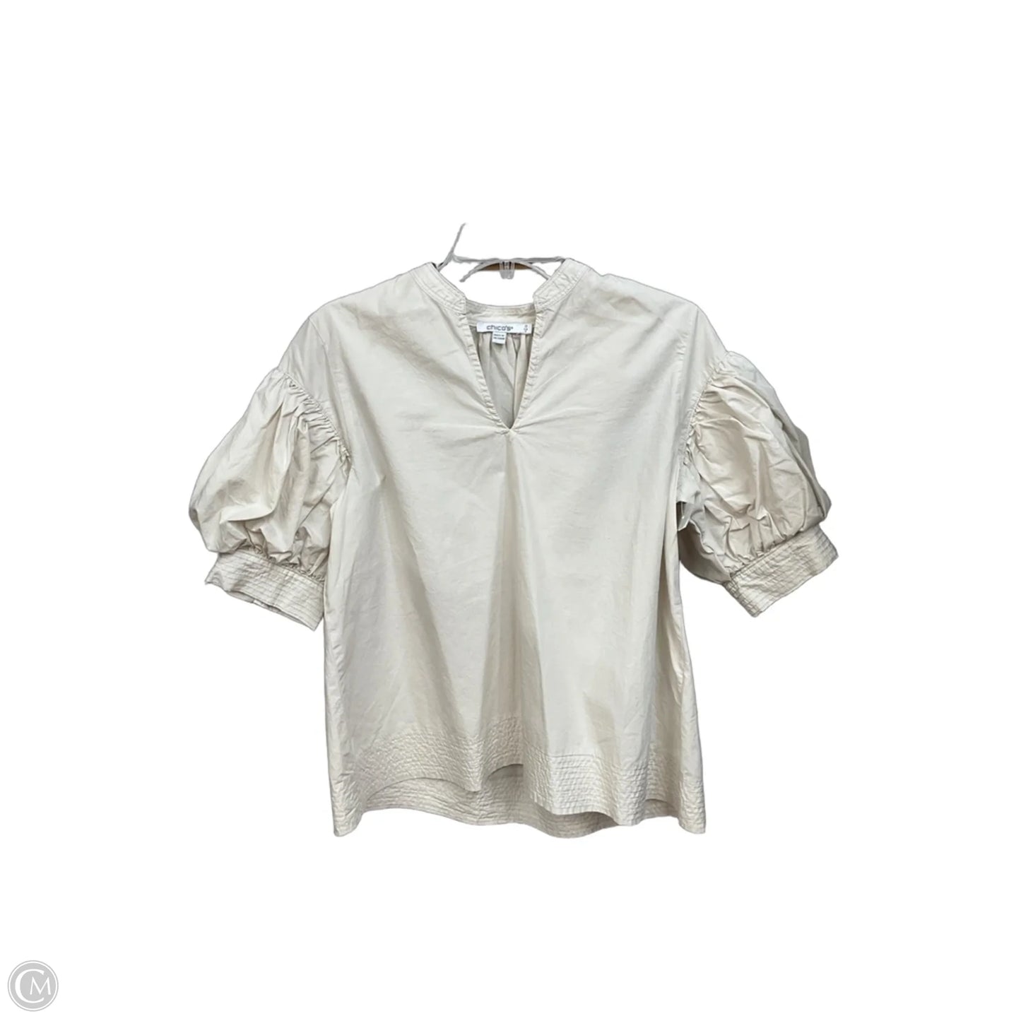 Top Short Sleeve By Chicos In Beige, Size: S