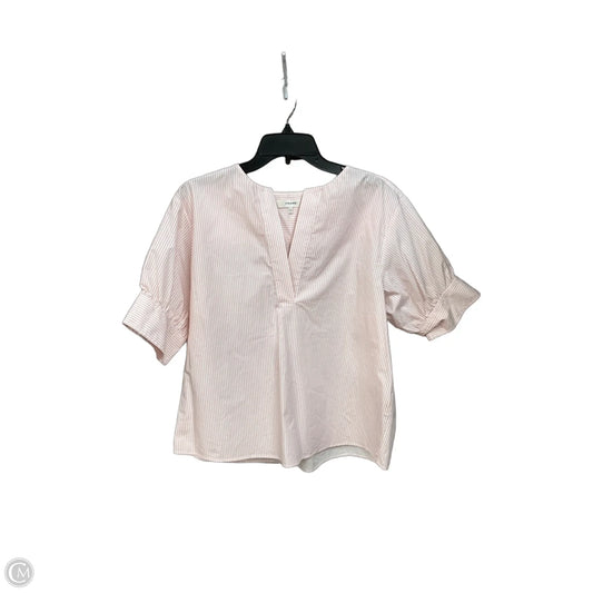 Top Short Sleeve By Frame In Striped Pattern, Size: M
