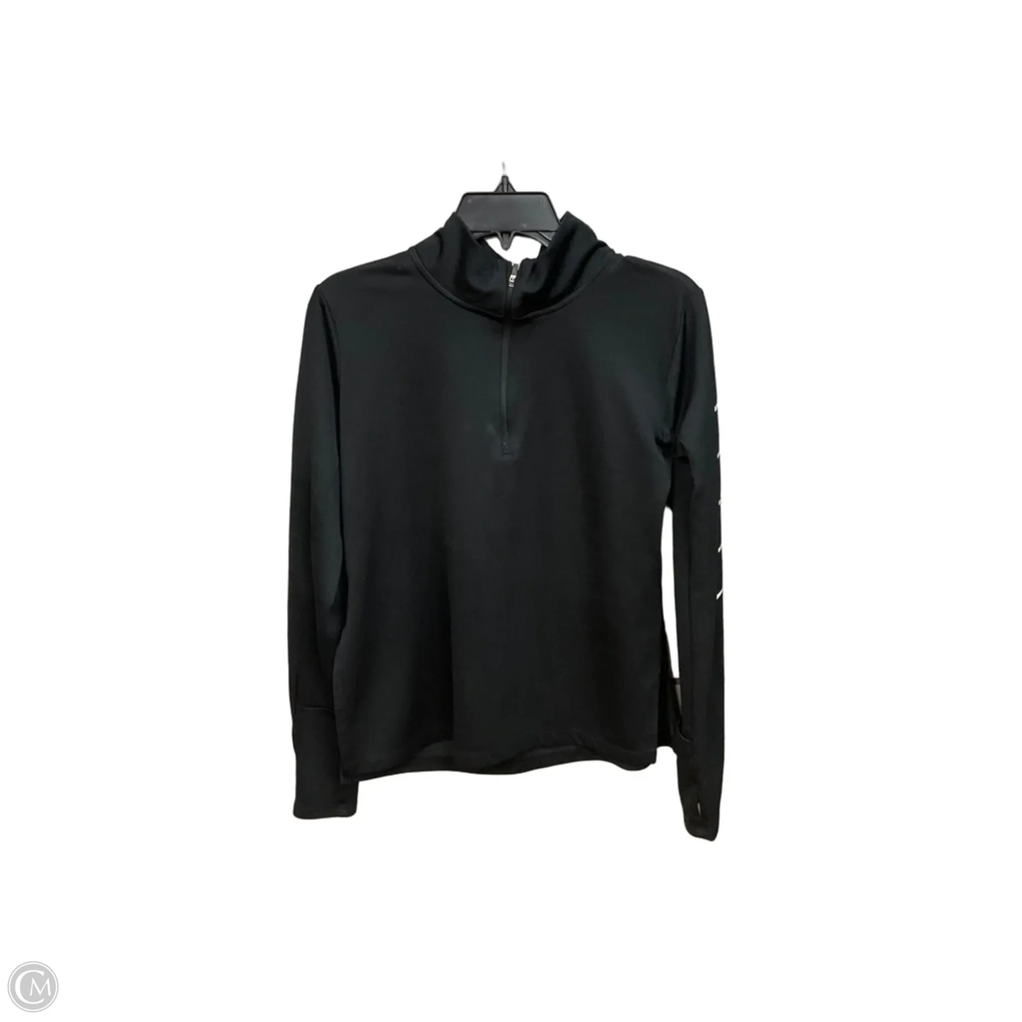 Athletic Top Long Sleeve Collar By Nike Apparel In Black