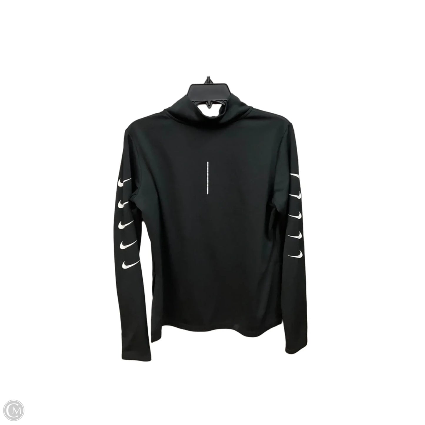 Athletic Top Long Sleeve Collar By Nike Apparel In Black