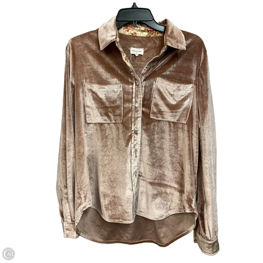 Top Long Sleeve By Thread And Supply In Tan, Size: Xs