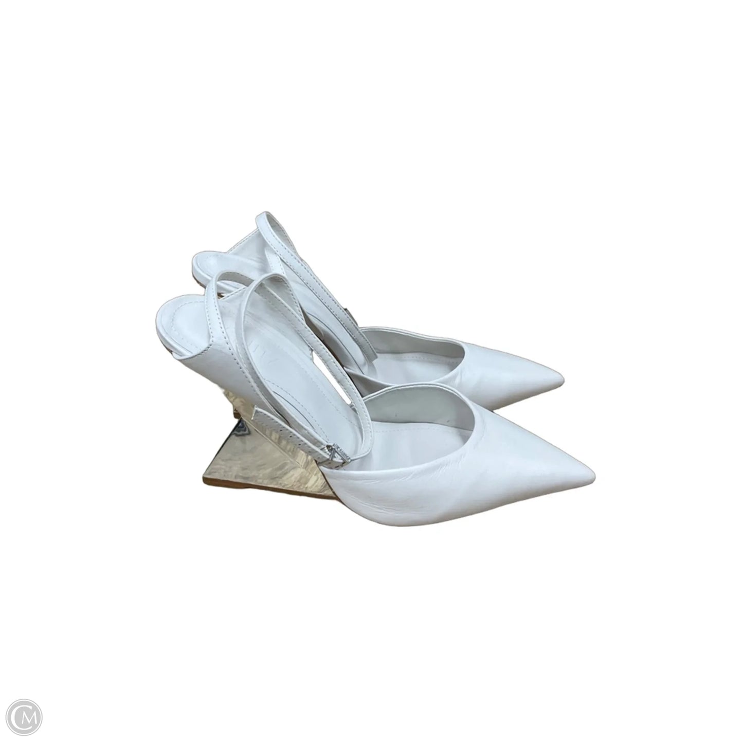 Shoes Heels Wedge By Schutz In Cream & Silver, Size: 8.5