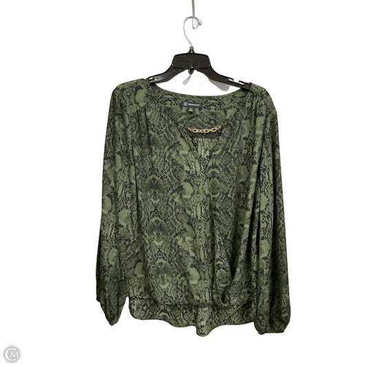 Blouse Long Sleeve By Inc In Snakeskin Print, Size: Xl