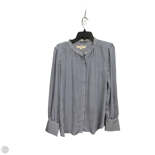 Blouse Long Sleeve By Loft In Striped Pattern, Size: L