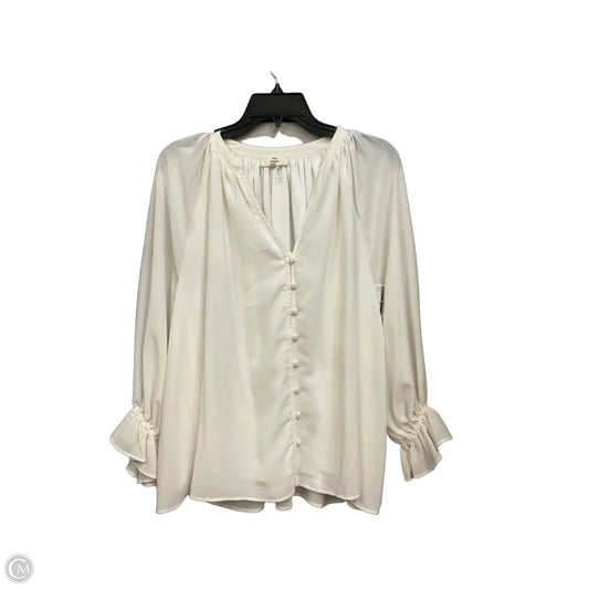 Blouse Long Sleeve By Entro In White, Size: S