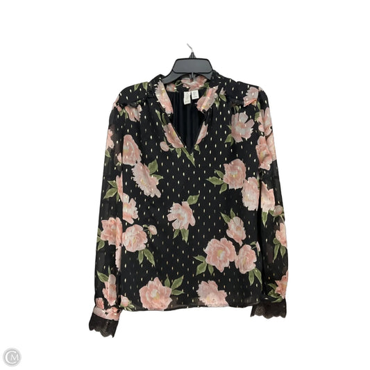 Blouse Long Sleeve By Joie In Floral Print, Size: L