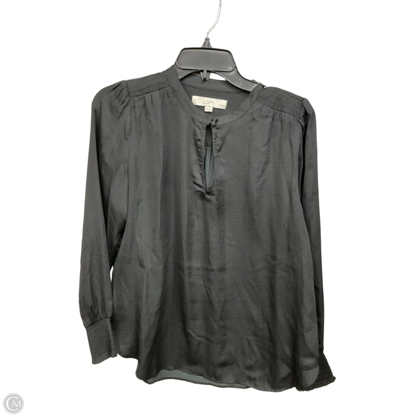 Blouse Long Sleeve By Loft In Black, Size: Sp