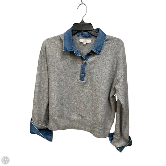 Sweater By Loft In Blue & Grey, Size: Xs