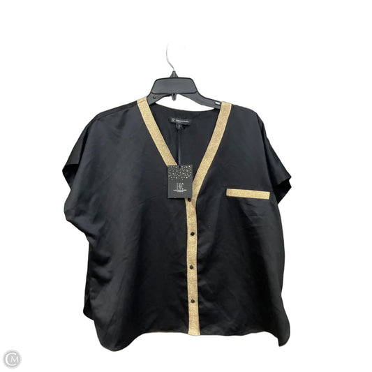 Top Short Sleeve By Inc In Black & Gold, Size: Xl