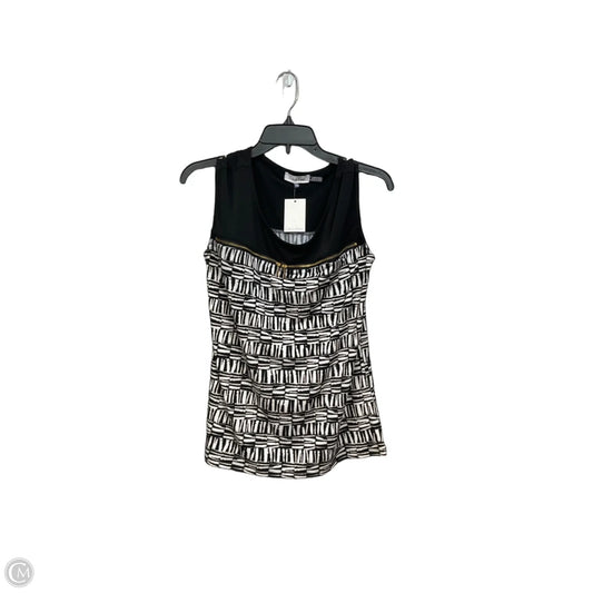 Top Sleeveless By Calvin Klein In Black & White, Size: L