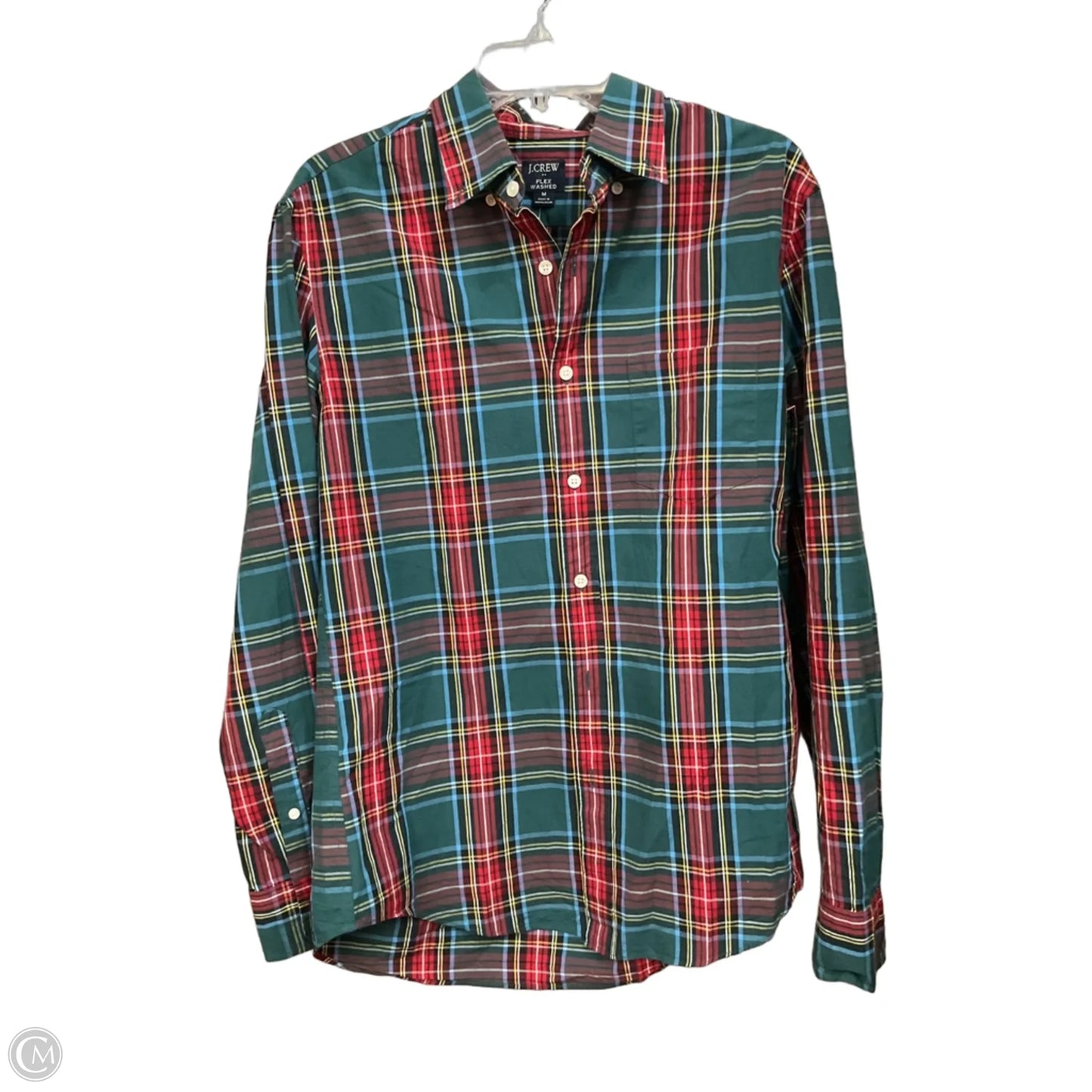 Top Long Sleeve By J. Crew In Plaid Pattern, Size: M