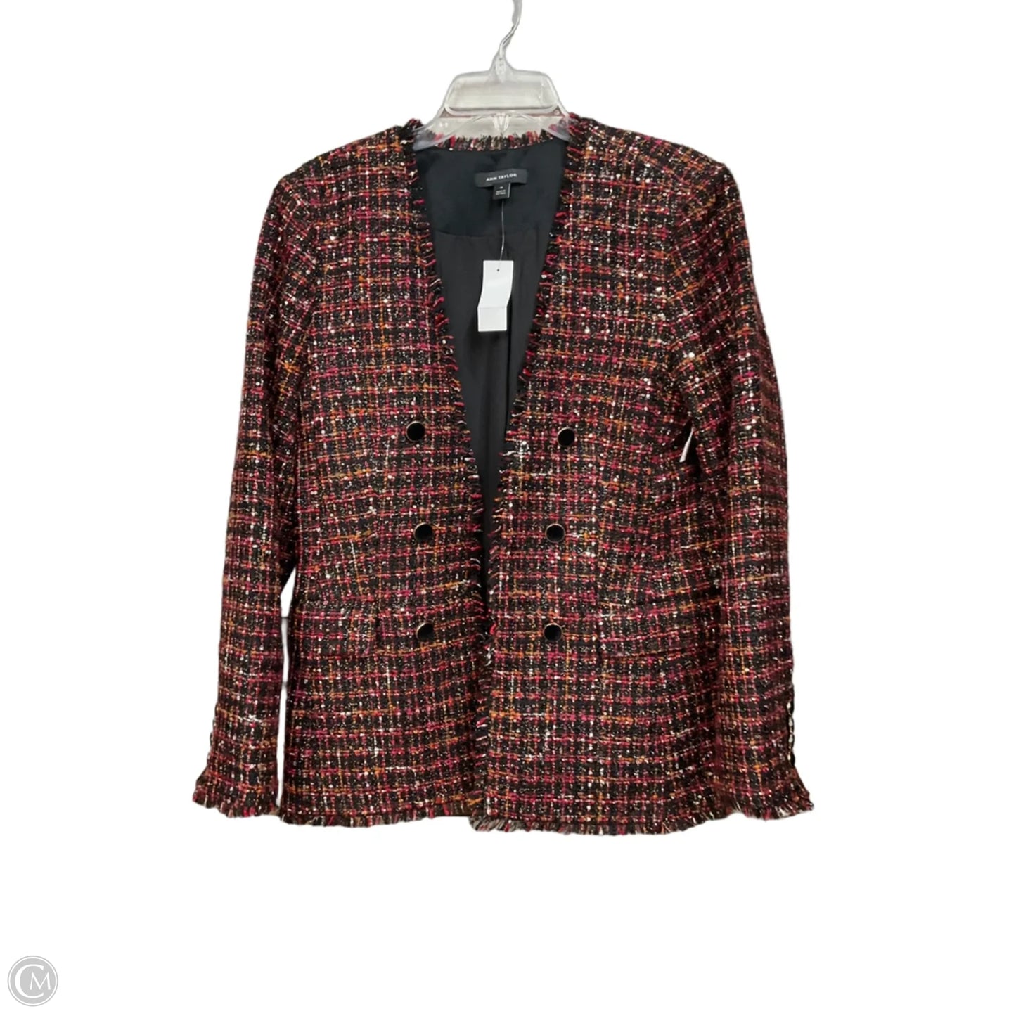 Blazer By Ann Taylor In Plaid Pattern, Size: M