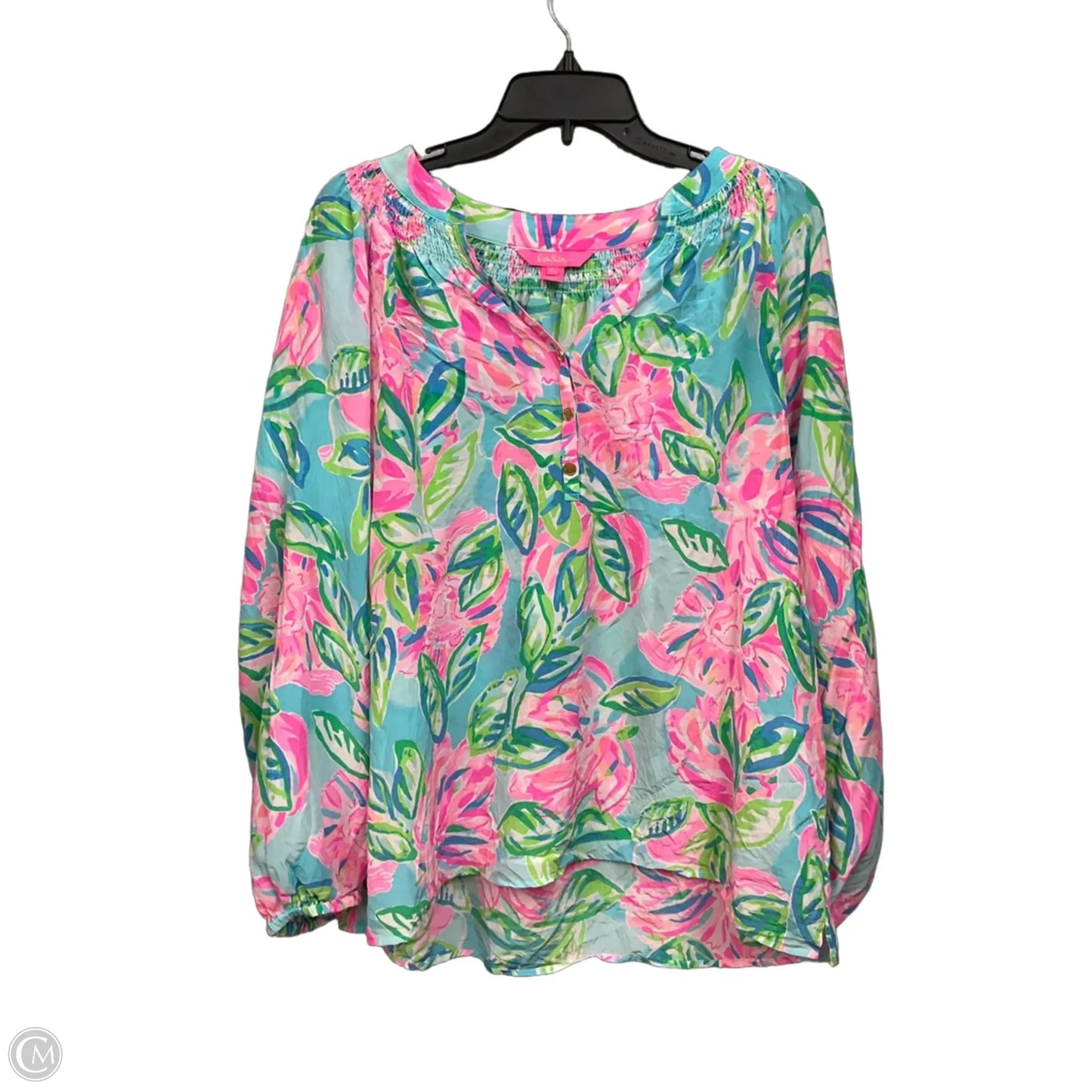 Blouse Designer By Lilly Pulitzer In Floral Print, Size: Xl