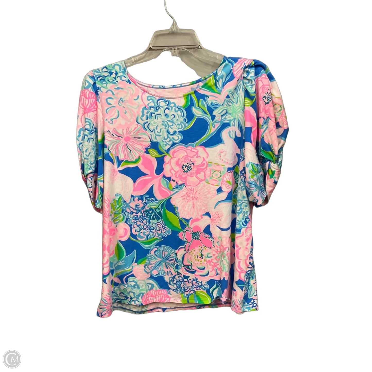 Top Short Sleeve Designer By Lilly Pulitzer In Floral Print, Size: Xl