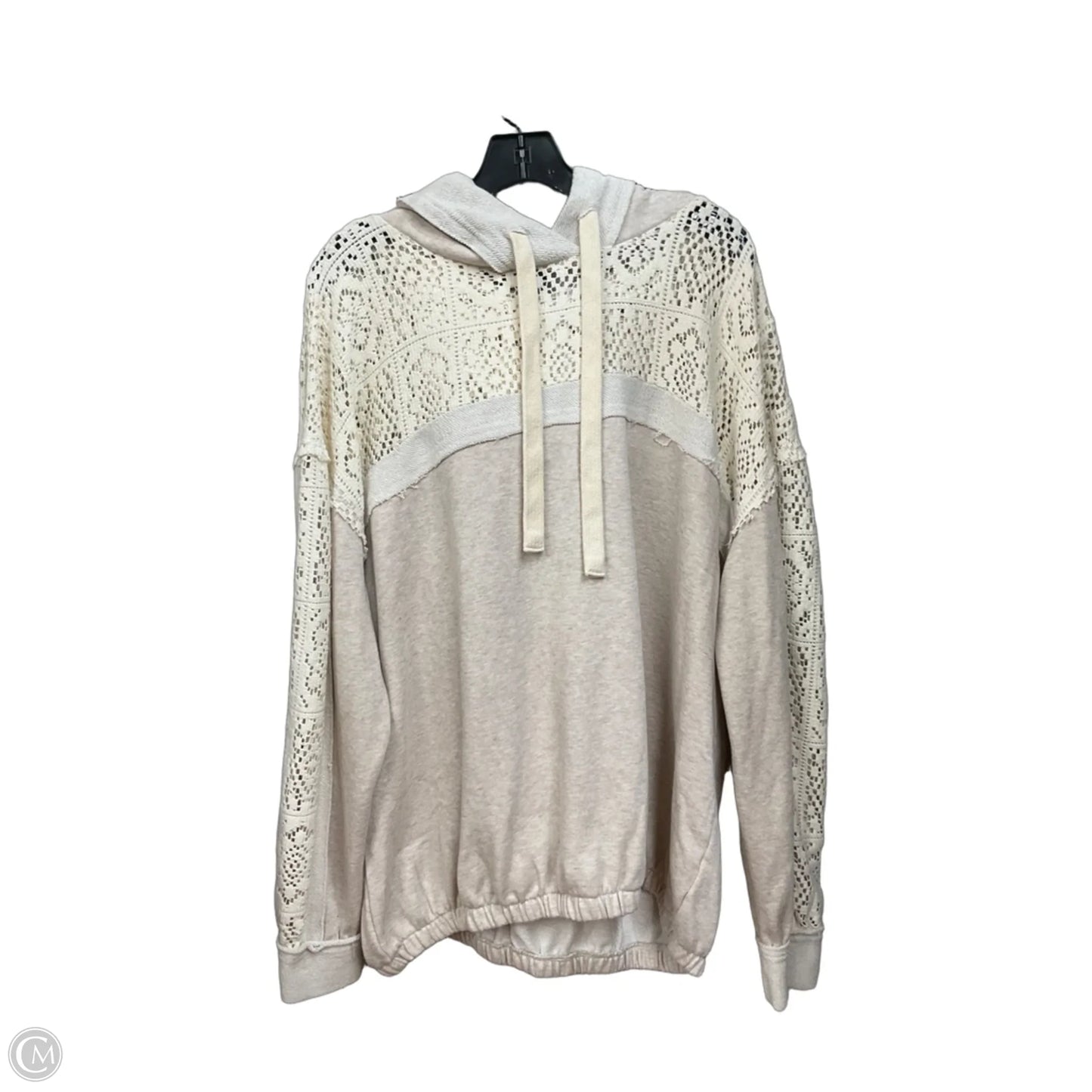 Sweatshirt Hoodie By Gimmicks In Beige, Size: Xl