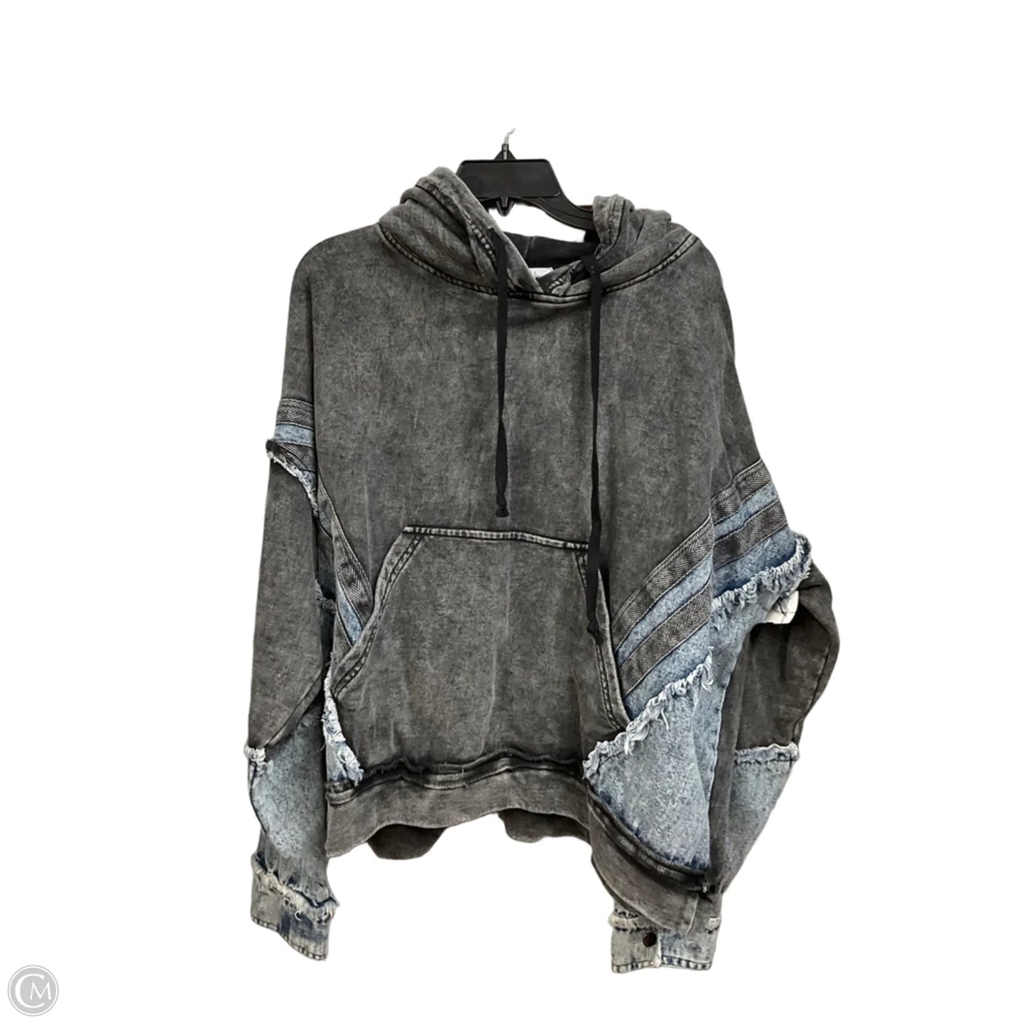 Sweatshirt Hoodie By Oli & Hali In Black & Blue, Size: L