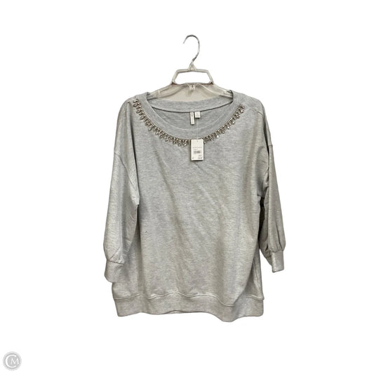 Top 3/4 Sleeve By Cato In Grey, Size: Xl