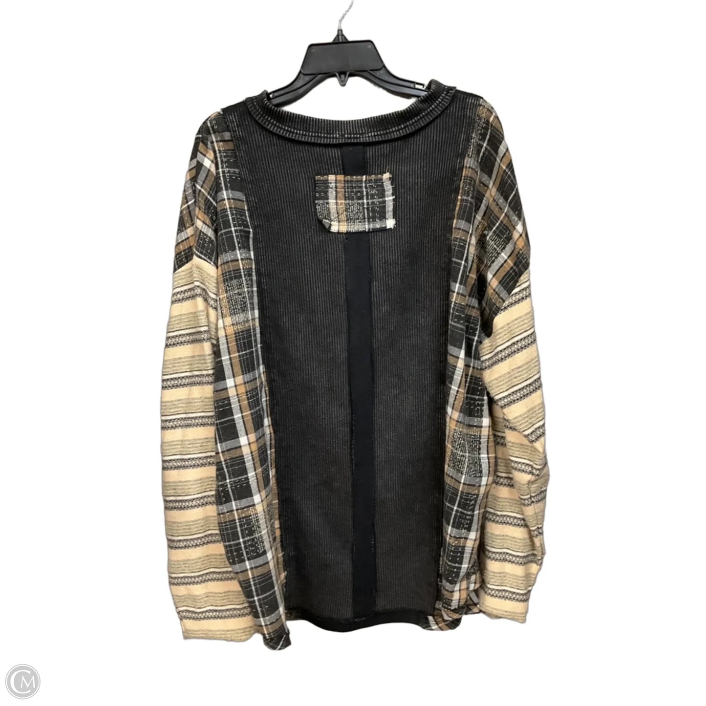 Top Long Sleeve By Bke In Black & Brown, Size: Xxl