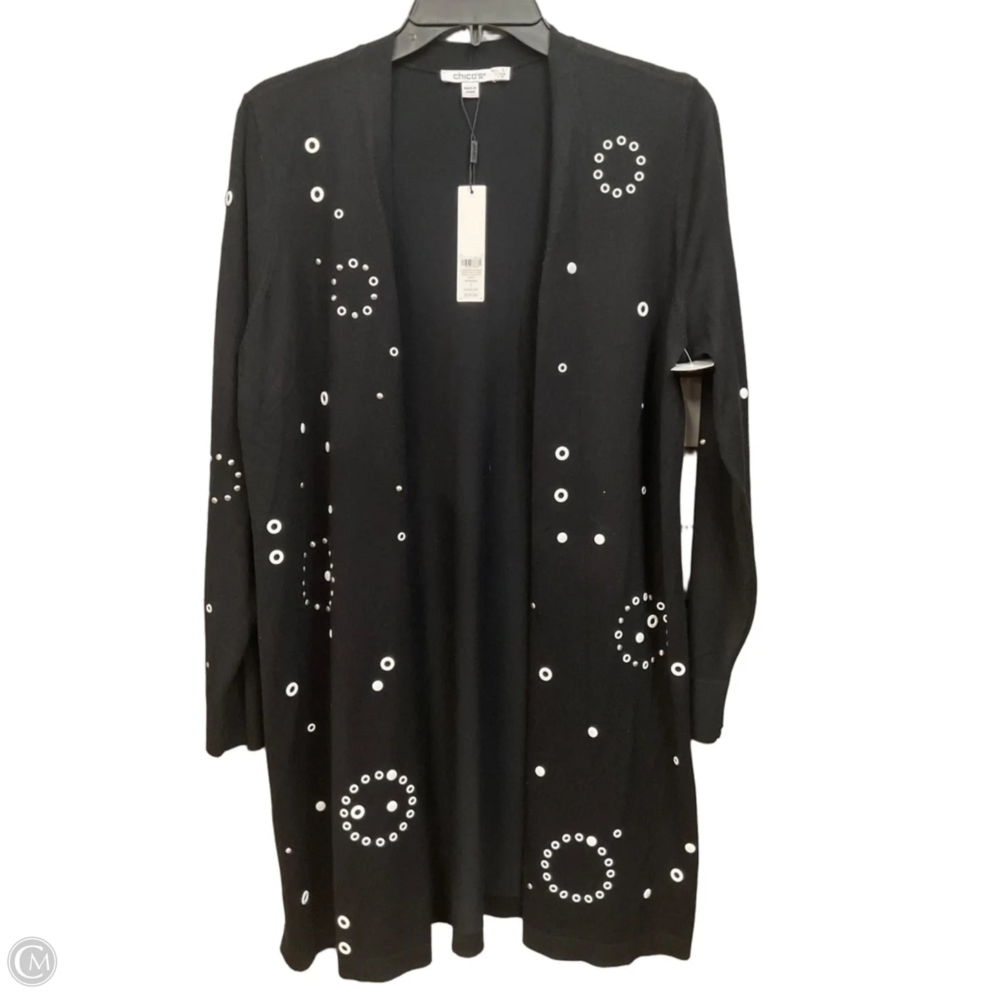 Cardigan By Chicos In Black & White, Size: M