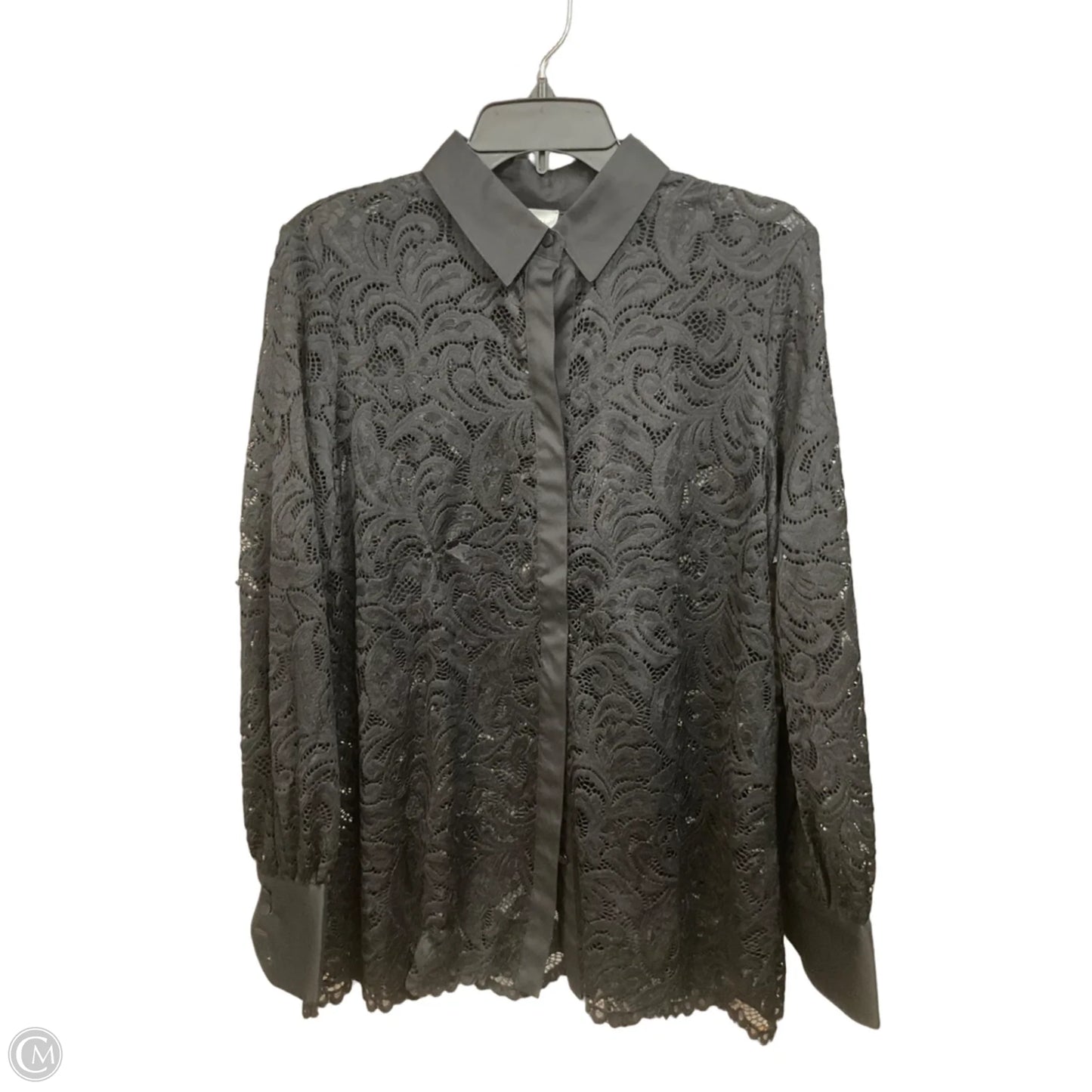 Blouse Long Sleeve By Chicos In Black, Size: M