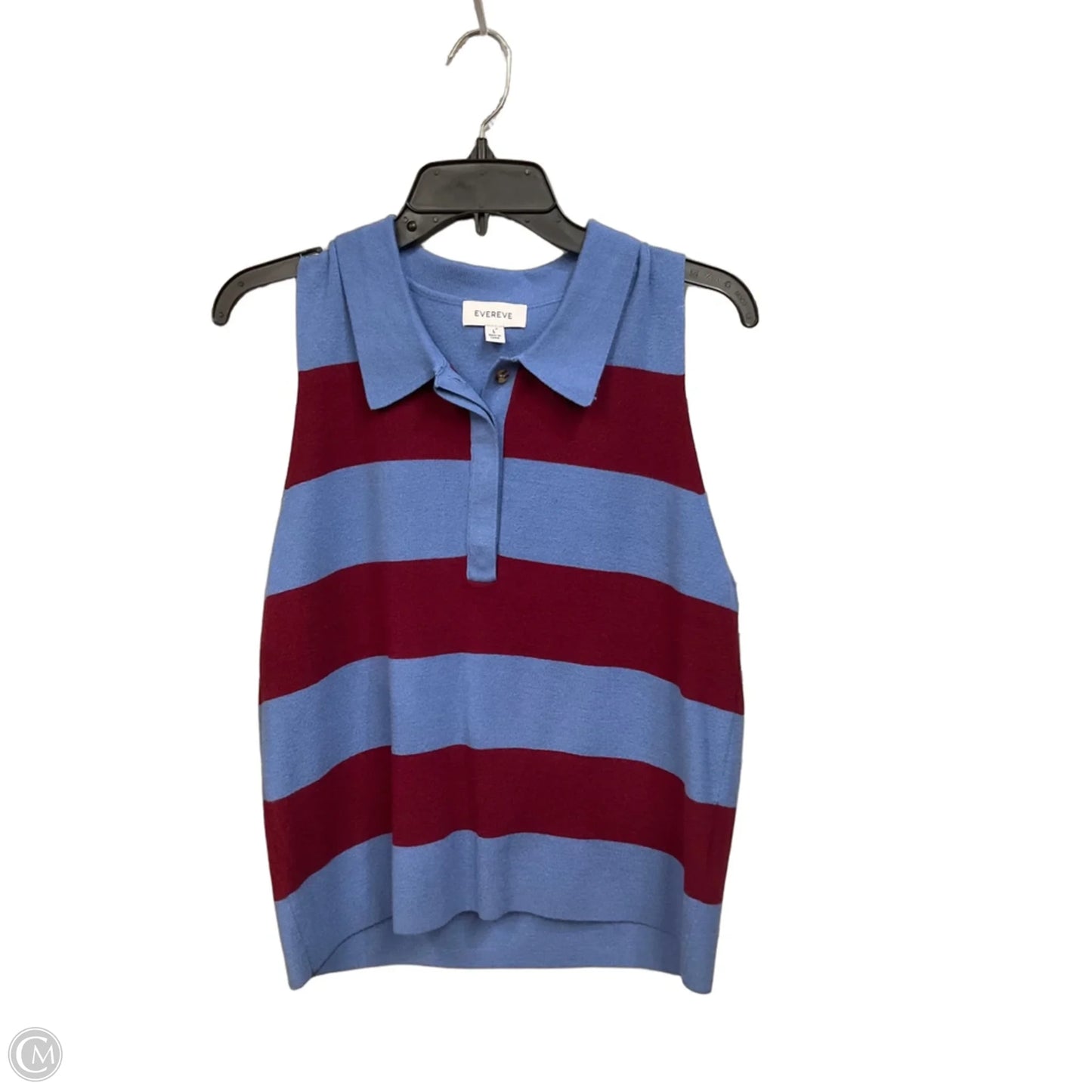 Top Sleeveless By Evereve In Blue & Red, Size: L