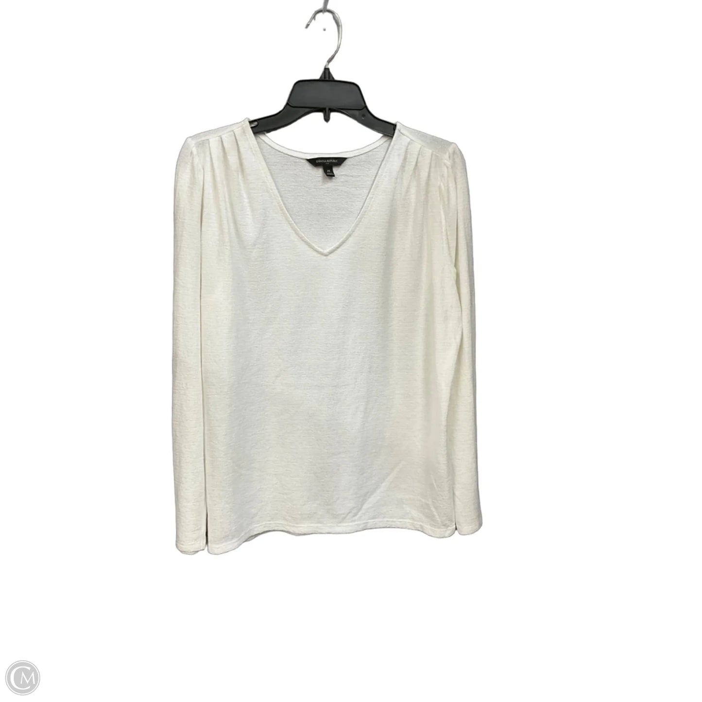 Top Long Sleeve By Banana Republic In White, Size: M