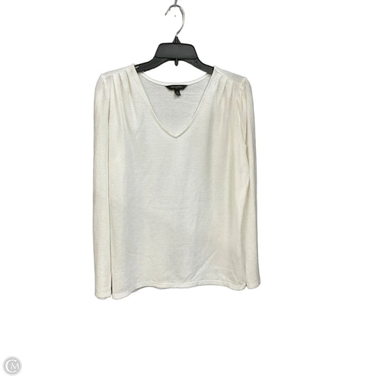 Top Long Sleeve By Banana Republic In White, Size: M