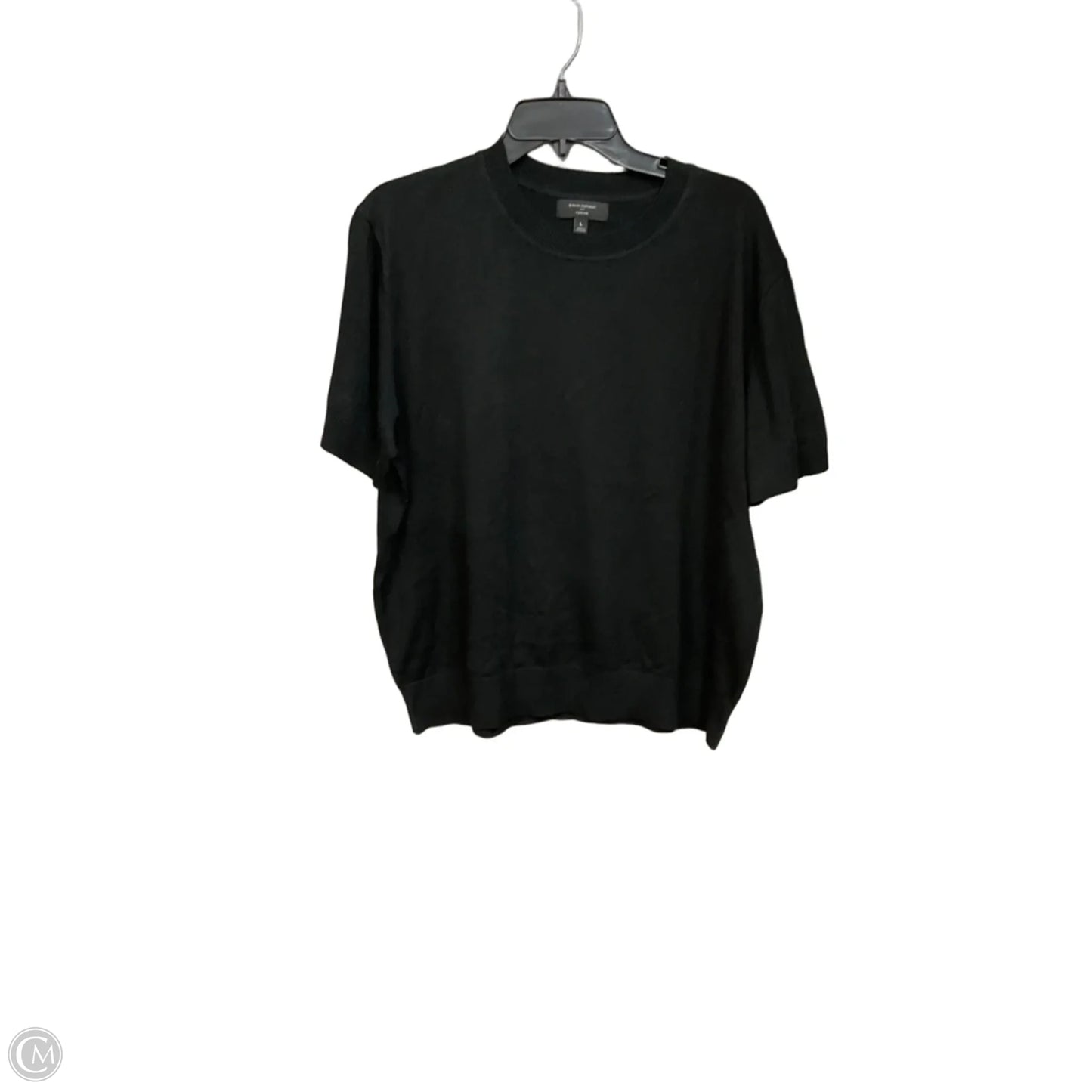 Top Short Sleeve By Banana Republic In Black, Size: L