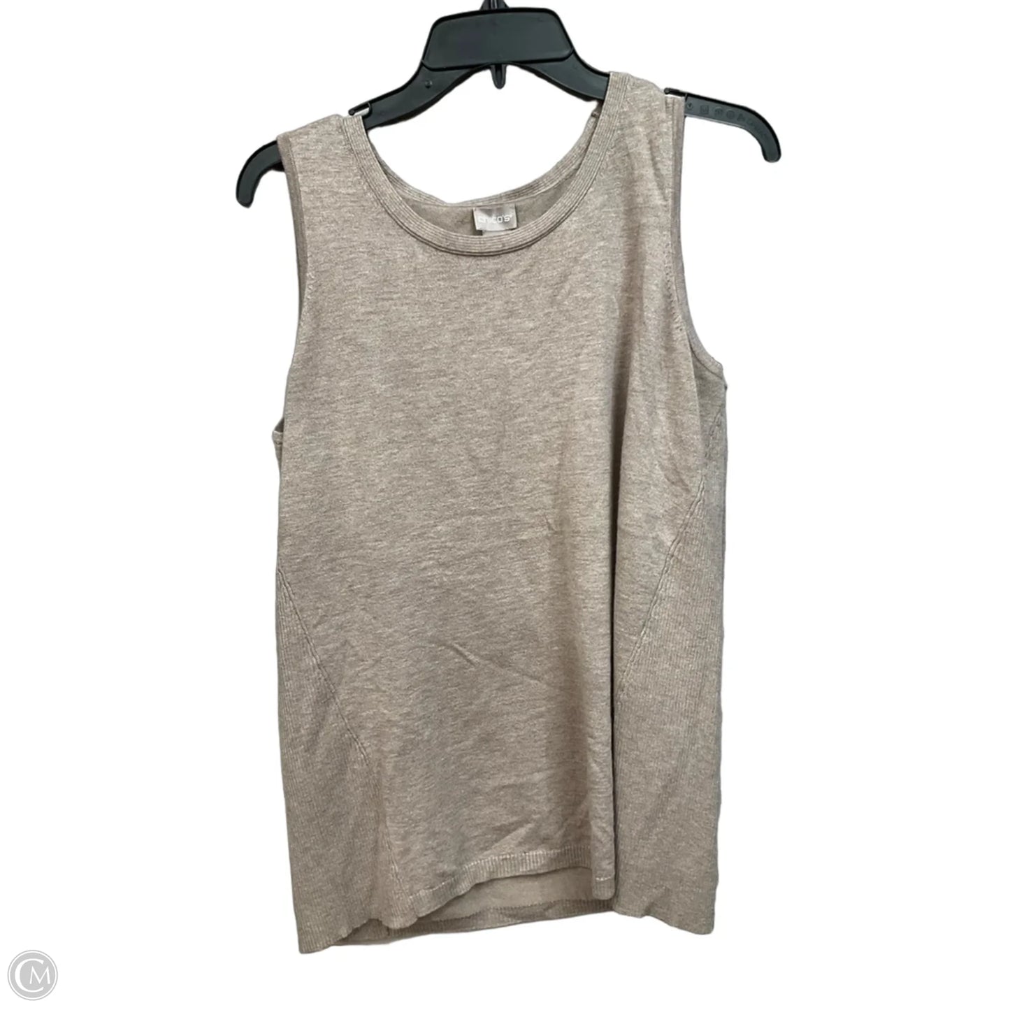Top Sleeveless By Chicos In Tan, Size: L