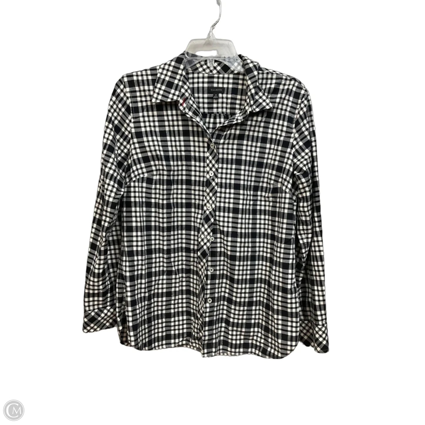 Top Long Sleeve By Talbots In Black & White, Size: M