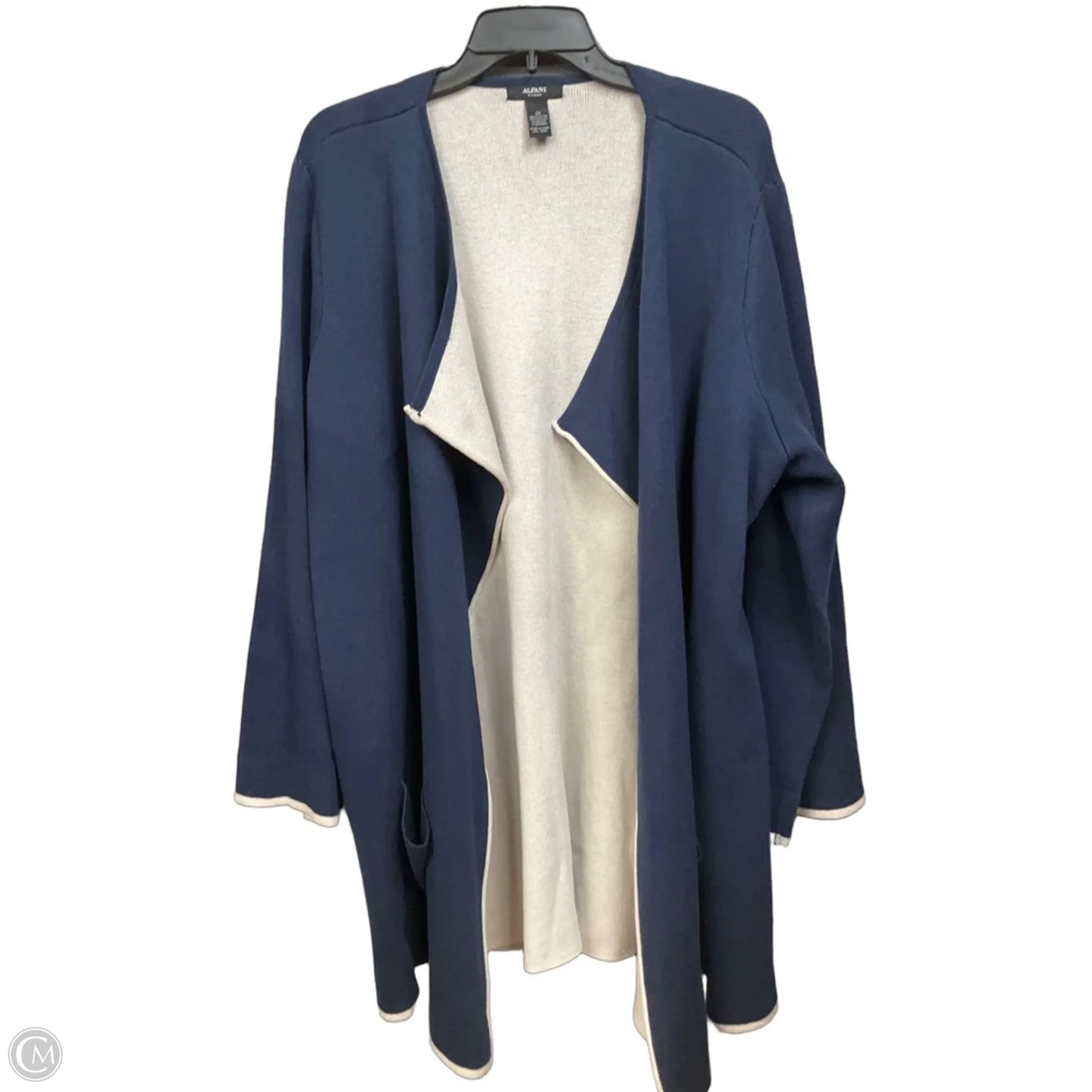 Cardigan By Alfani In Blue & White, Size: 2x