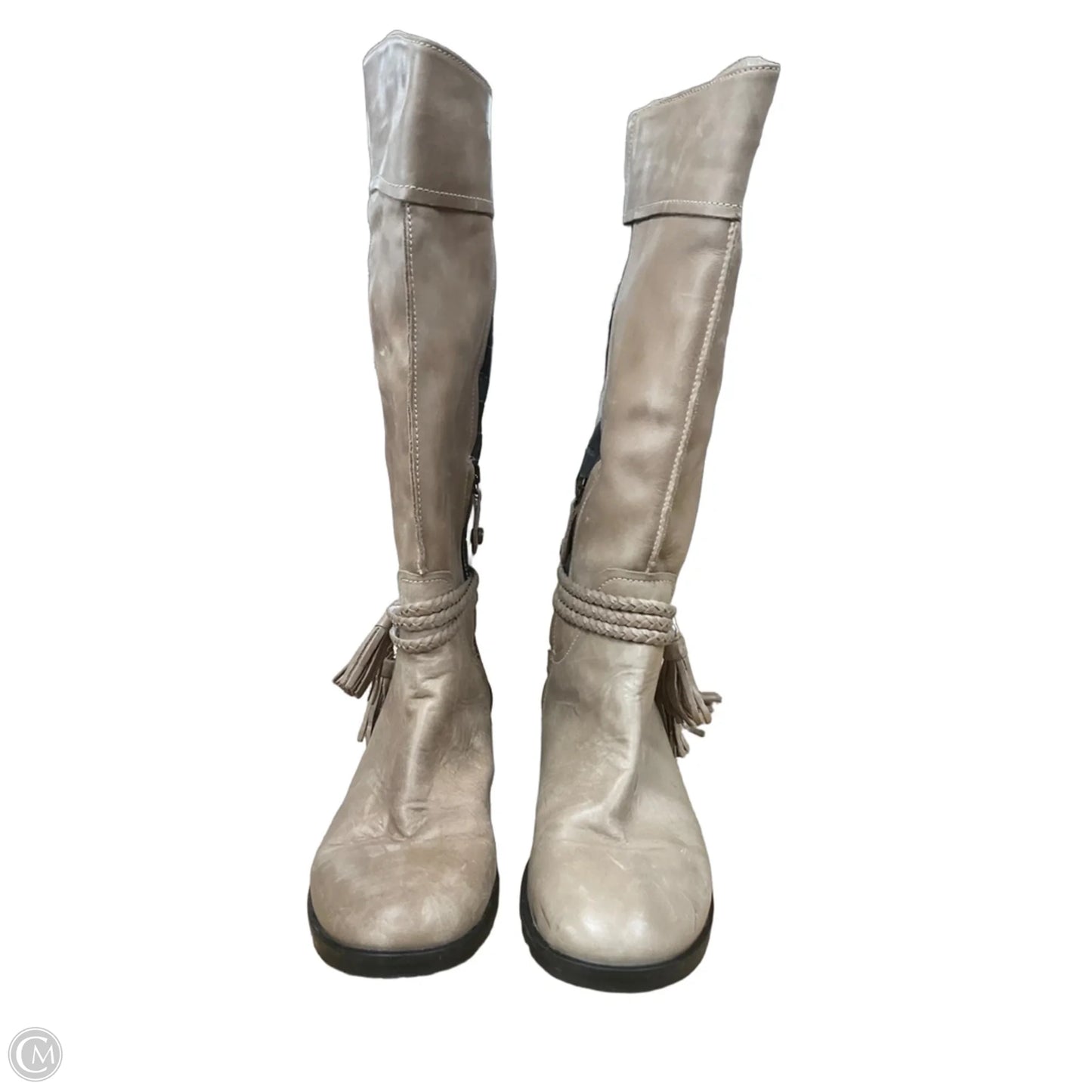 Boots Knee Flats By Clothes Mentor In Brown & Tan, Size: 8.5