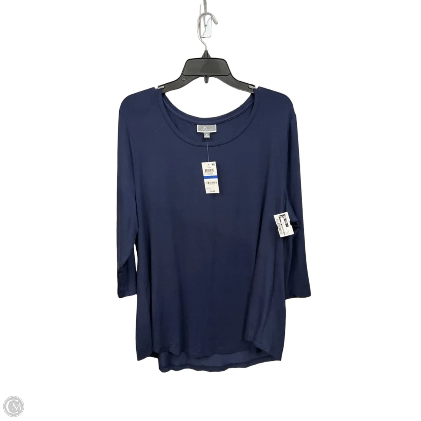 Top Long Sleeve By Jm Collections In Navy, Size: Xl